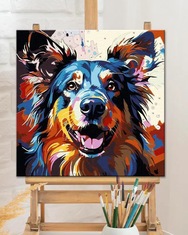 Alt view image 6 of 7 - Framed Paint by Numbers Kit for Adults Beginners & Kids Ages 8-12, German Shepherd Paint by Number with Frame, Dog Paint by Number Framed Canvas (10x10 Inch, Without Easel)