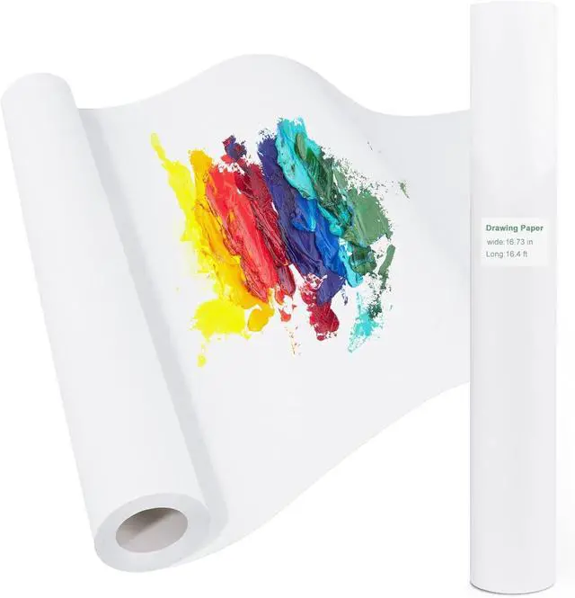 Main image of White Kraft Paper Roll 16.7" x 16.4 ft | Art Easel Paper Roll for Drawing, Painting & Kids Crafts | Durable Refill Roll for School Projects, Bulletin Board & Gift Wrapping