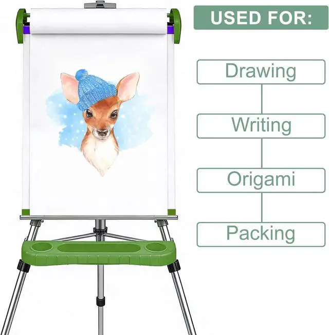 Alt view image 3 of 7 - White Kraft Paper Roll 16.7" x 16.4 ft | Art Easel Paper Roll for Drawing, Painting & Kids Crafts | Durable Refill Roll for School Projects, Bulletin Board & Gift Wrapping