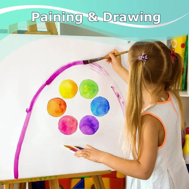 Alt view image 4 of 7 - 15''×450'' White Wrapping Paper Roll | For Bulletin Board Poster Kraft Easel Sketch Paper for Painting Drawing for Kids Gift Arts & Crafts Supplies