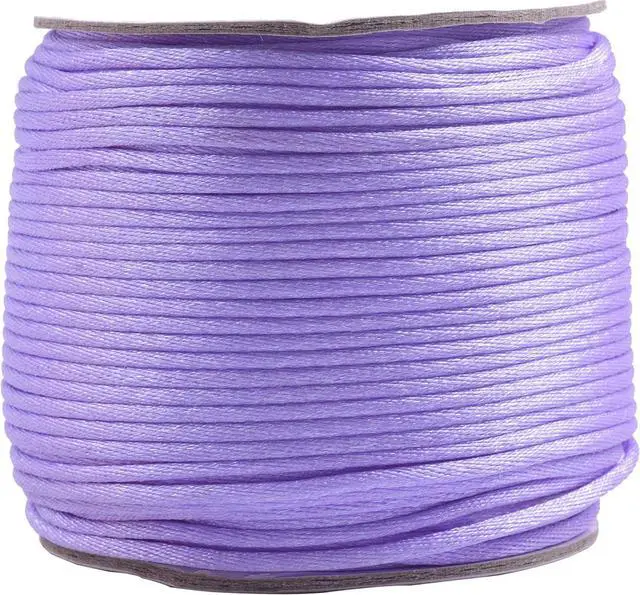 Main image of 50 Yards 2.0mm Nylon Rattail Satin Silk Trim Cord Beading String for Chinese Knotting, Kumihimo, Beading, Macramé, Jewelry Making, Lavender