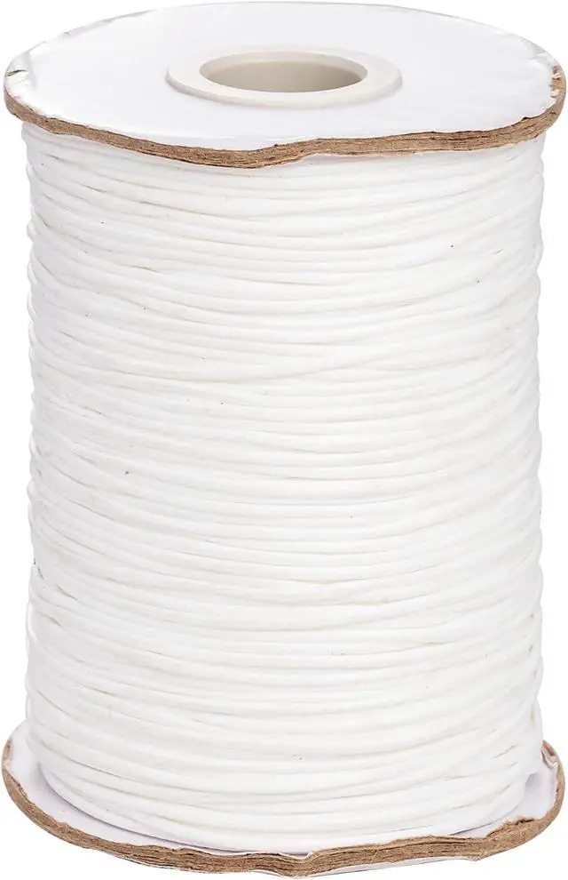 Main image of Korean Waxed Polyester Cords 1.5 mm Thick 174 Yard White for Craft DIY | Waxed Beading Thread Jewelry Making Bracelet Waxed Craft String with Spool for Macrame Bracelet Necklace