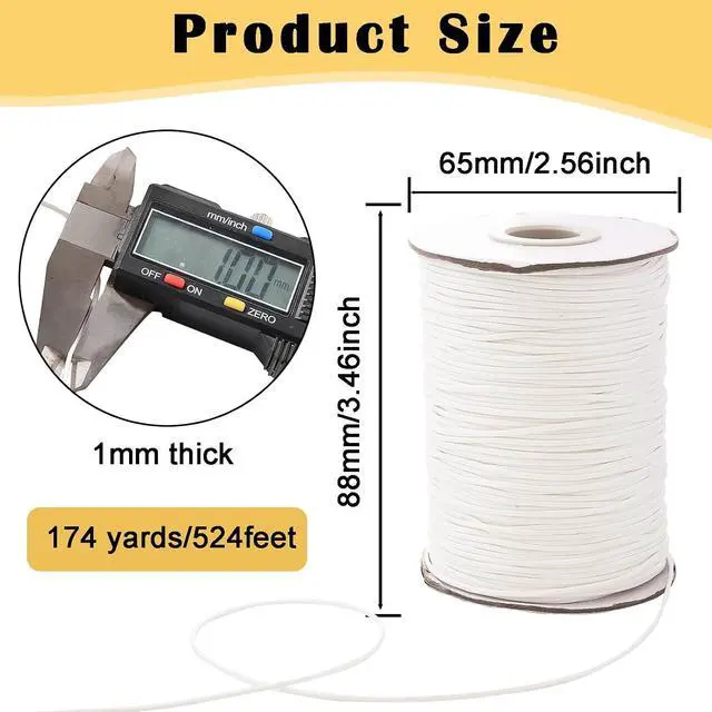 Alt view image 3 of 7 - Korean Waxed Polyester Cords 1.5 mm Thick 174 Yard White for Craft DIY | Waxed Beading Thread Jewelry Making Bracelet Waxed Craft String with Spool for Macrame Bracelet Necklace
