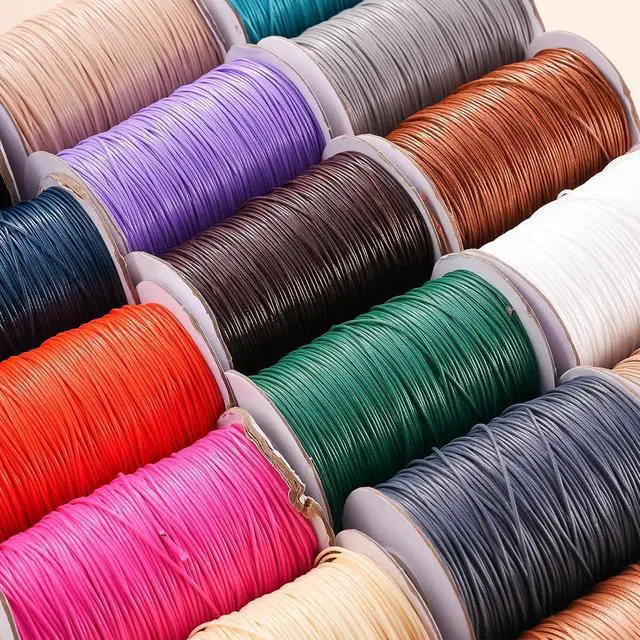 Alt view image 7 of 7 - Korean Waxed Polyester Cords 1.5 mm Thick 174 Yard White for Craft DIY | Waxed Beading Thread Jewelry Making Bracelet Waxed Craft String with Spool for Macrame Bracelet Necklace