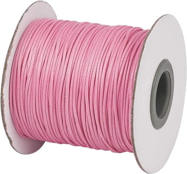 Main image of 85 Yards 1mm EnvironmentalKorean Waxed Polyester Cord Hot Pink Beading String Threads Knotting Braiding Round Cord Ropes for DIY Craft Bracelet Macrame Necklace Jewelry Making