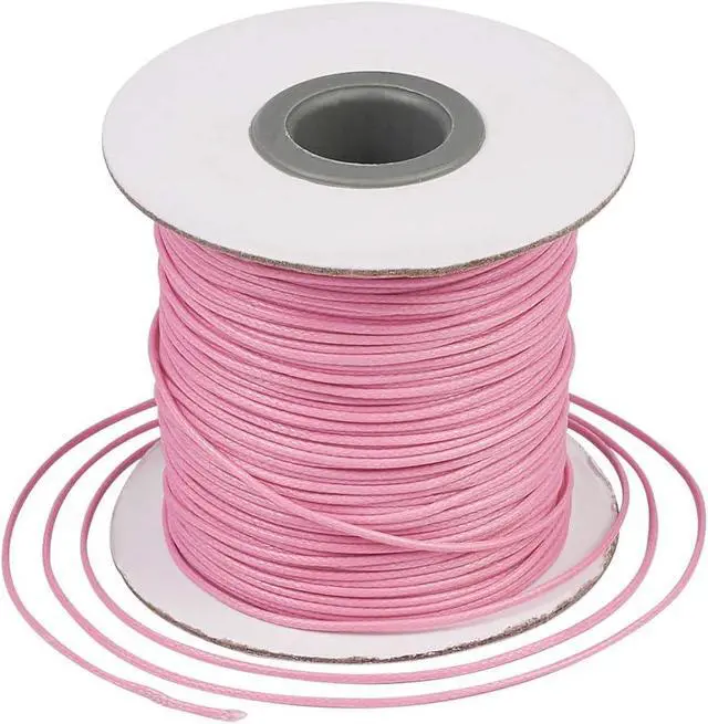 Alt view image 2 of 6 - 85 Yards 1mm EnvironmentalKorean Waxed Polyester Cord Hot Pink Beading String Threads Knotting Braiding Round Cord Ropes for DIY Craft Bracelet Macrame Necklace Jewelry Making