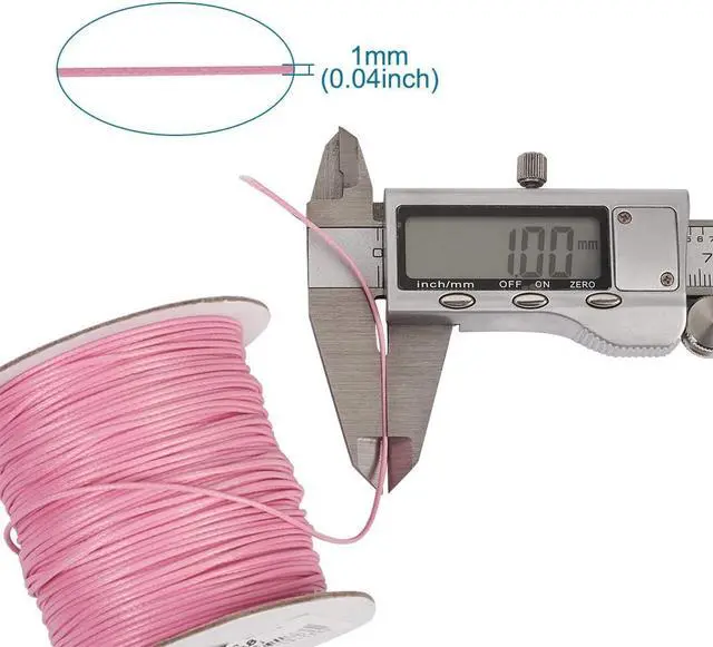 Alt view image 3 of 6 - 85 Yards 1mm EnvironmentalKorean Waxed Polyester Cord Hot Pink Beading String Threads Knotting Braiding Round Cord Ropes for DIY Craft Bracelet Macrame Necklace Jewelry Making