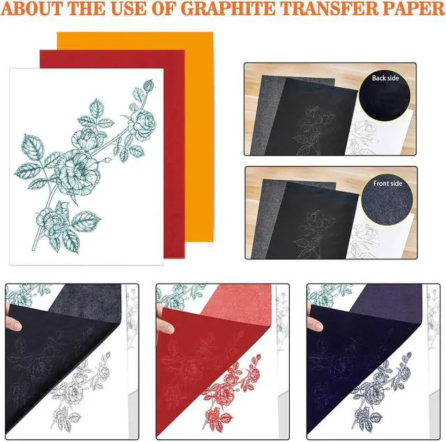 Alt view image 3 of 5 - 60pcs Carbon Paper for Tracing - 40pcs Transfer Tracing Paper, A4 | Use with Tracing Paper, Translucent Trace Paper for Drawing Patterns on Wood, Canvas, Fabric, Artist Lettering & Sketching