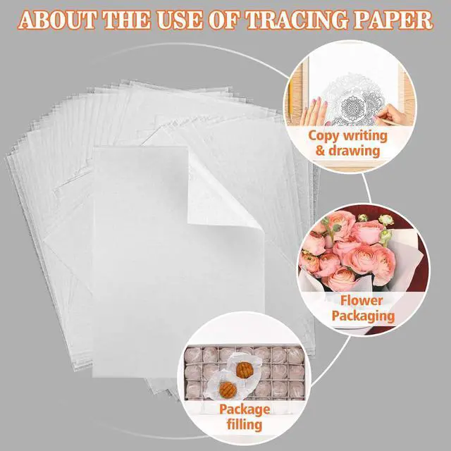 Alt view image 4 of 5 - 60pcs Carbon Paper for Tracing - 40pcs Transfer Tracing Paper, A4 | Use with Tracing Paper, Translucent Trace Paper for Drawing Patterns on Wood, Canvas, Fabric, Artist Lettering & Sketching