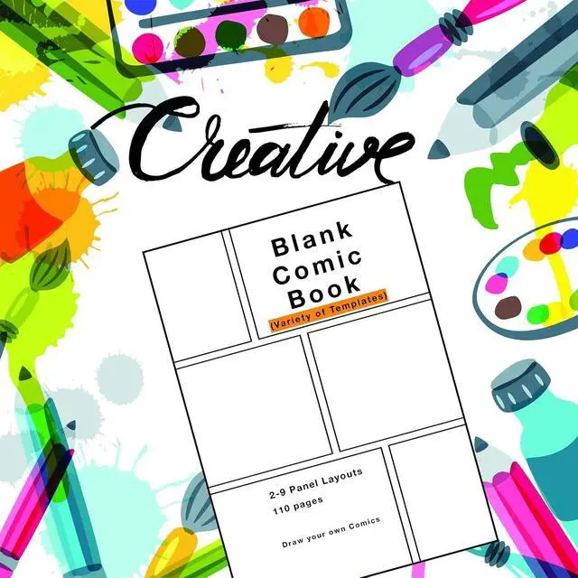 Alt view image 5 of 6 - Blank Comic Book: Variety of Templates, 2-9 panel layouts, draw your own Comics