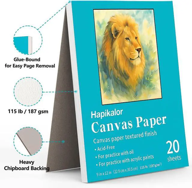 Alt view image 2 of 7 - Canvas Painting Acrylic Sketch Book - 9x12 Inch, 20 Sheets (115lb/187g) | Mixed Media Sketchbook, Art Supplies for Adults & Kids Canvases Painting pad for Acrylic, Oil, Marker, Drawing, Sketching