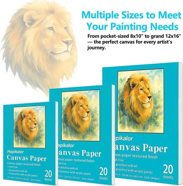Alt view image 6 of 7 - Canvas Painting Acrylic Sketch Book - 9x12 Inch, 20 Sheets (115lb/187g) | Mixed Media Sketchbook, Art Supplies for Adults & Kids Canvases Painting pad for Acrylic, Oil, Marker, Drawing, Sketching