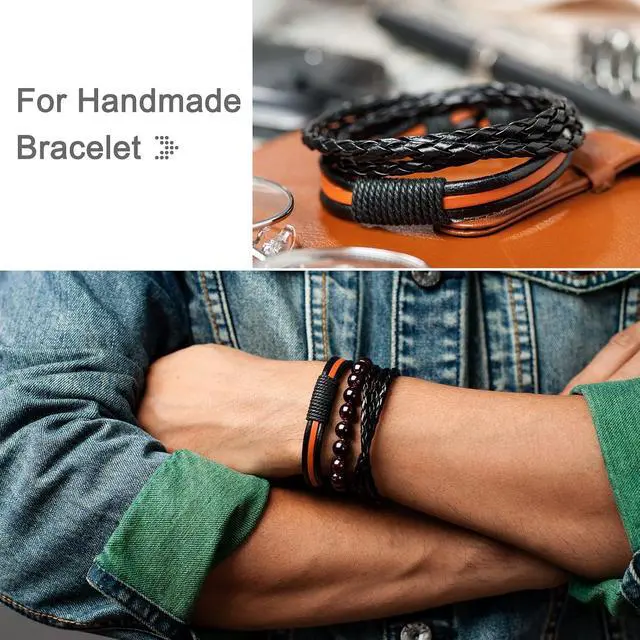 Alt view image 5 of 7 - Round Leather Cord, 11 Yards 3mm Braiding Lacing String for Purse Handbag Shoelace DIY Crafts Bracelet Making, Pure White
