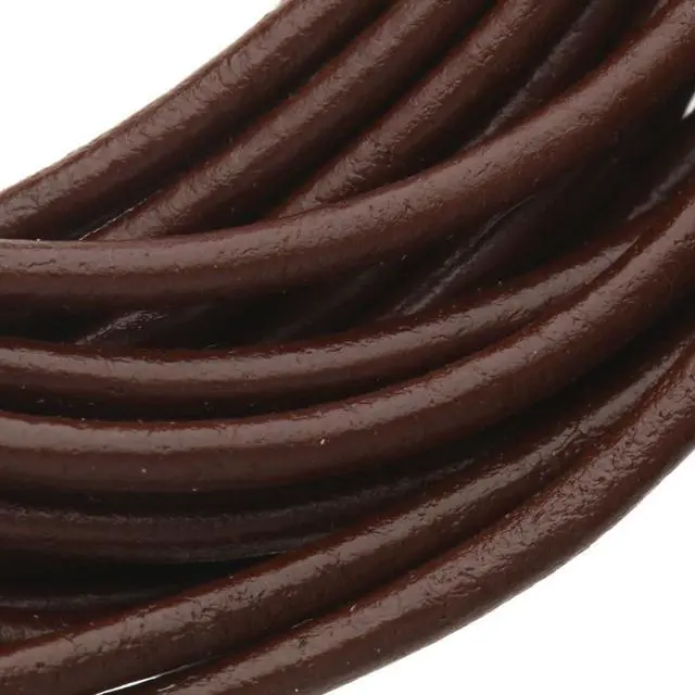 Alt view image 3 of 7 - Leather Cord Brown 2mm Spool 5 Yards/4.5 Meters Indian Leather Thong Ideal for Braiding, Beading, Necklaces, Fine Lacing, Hair Accessories & DIY Jewelry Making