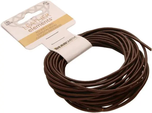 Alt view image 5 of 7 - Leather Cord Brown 2mm Spool 5 Yards/4.5 Meters Indian Leather Thong Ideal for Braiding, Beading, Necklaces, Fine Lacing, Hair Accessories & DIY Jewelry Making