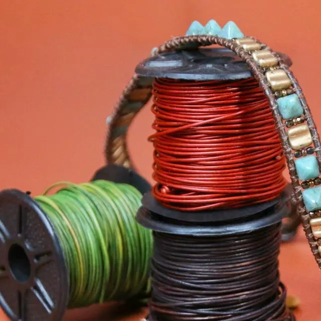 Alt view image 7 of 7 - Leather Cord Brown 2mm Spool 5 Yards/4.5 Meters Indian Leather Thong Ideal for Braiding, Beading, Necklaces, Fine Lacing, Hair Accessories & DIY Jewelry Making