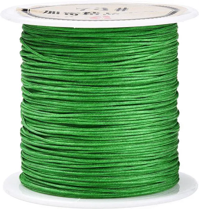 Main image of Nylon String for Bracelets, 0.6mm Nylon Cord Nylon Beading Thread 43 Yards Friendship Bracelet String Chinese Knotting Cord for Kumihimo Necklaces Tassels Jewelry Crafts (Lime Green)