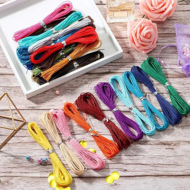 Alt view image 4 of 7 - 40 Colors 1mm Waxed Polyester Cord 437 Yard Waxed Bracelet Cord | 1mm Wax String Cord Waxed Thread for DIY Bracelets Necklace Jewelry Making Friendship Bracelet