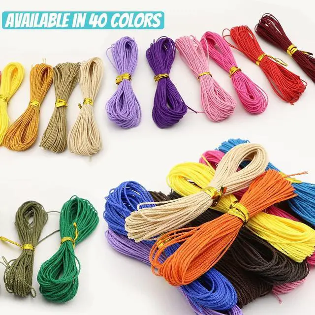 Alt view image 5 of 7 - 40 Colors 1mm Waxed Polyester Cord 437 Yard Waxed Bracelet Cord | 1mm Wax String Cord Waxed Thread for DIY Bracelets Necklace Jewelry Making Friendship Bracelet
