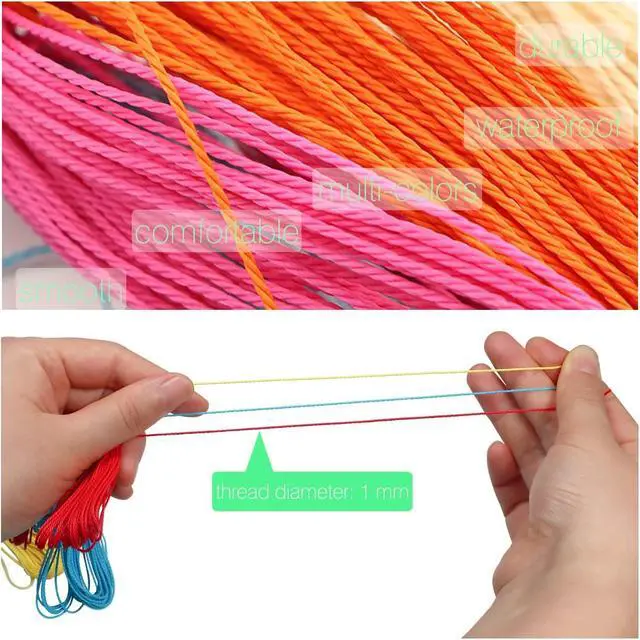 Alt view image 3 of 7 - 40 Colors 1mm Waxed Polyester Cord 437 Yard Waxed Bracelet Cord | 1mm Wax String Cord Waxed Thread for DIY Bracelets Necklace Jewelry Making Friendship Bracelet