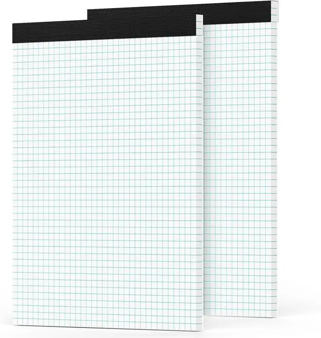 Main image of 2 Pack Graph Paper Pad 8.5 x 11, 4x4 Graph Ruled Grid Paper Pad 8-1/2 x 11 | Blueprint Quadrille Pad, Easy Tears Off, Grid Pad Notebook 8.5 x 11, White 70 GSM Graft Paper, 30 Sheets/Pad