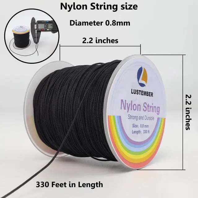 Alt view image 2 of 6 - 0.8mm Nylon String, Strong Bracelet String, Durable Nylon Cord for Jewelry Making, Bracelets, Beading, Necklaces, Rattail Braiding, Kumihimo, Wind Chimes, Blinds and Handicrafts