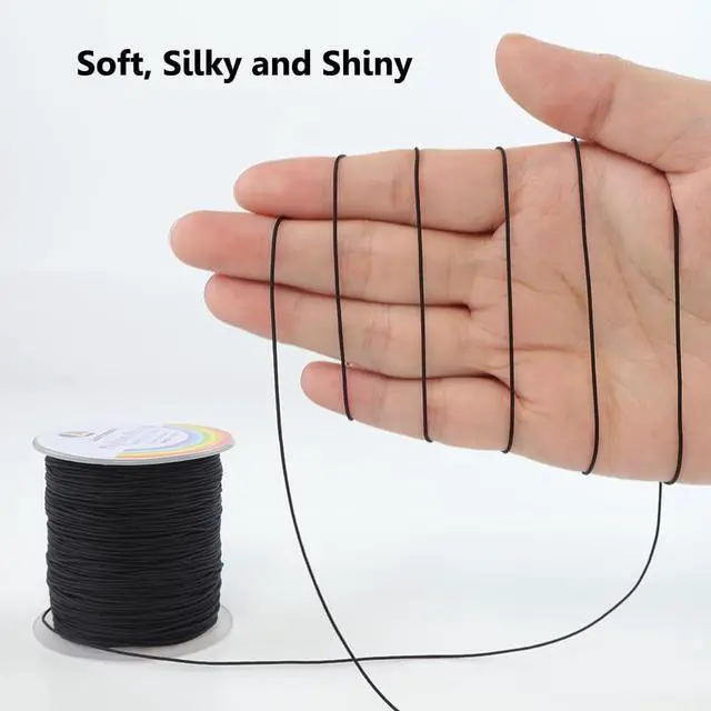 Alt view image 3 of 6 - 0.8mm Nylon String, Strong Bracelet String, Durable Nylon Cord for Jewelry Making, Bracelets, Beading, Necklaces, Rattail Braiding, Kumihimo, Wind Chimes, Blinds and Handicrafts