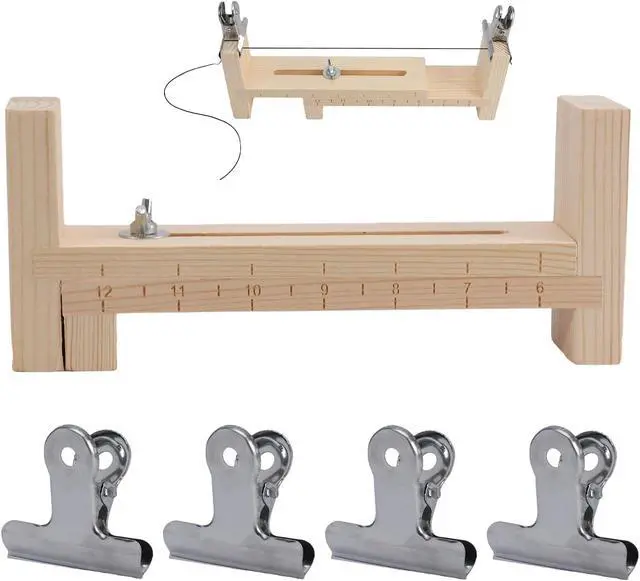 Alt view image 2 of 7 - Paracord Jig Bracelet Maker, Adjustable Wooden Braiding Tool with Clips | DIY Weaving Kit with 4 Metal Clips for Bracelets, Belts, Keychains and Lanyards, Suitable for Beginners