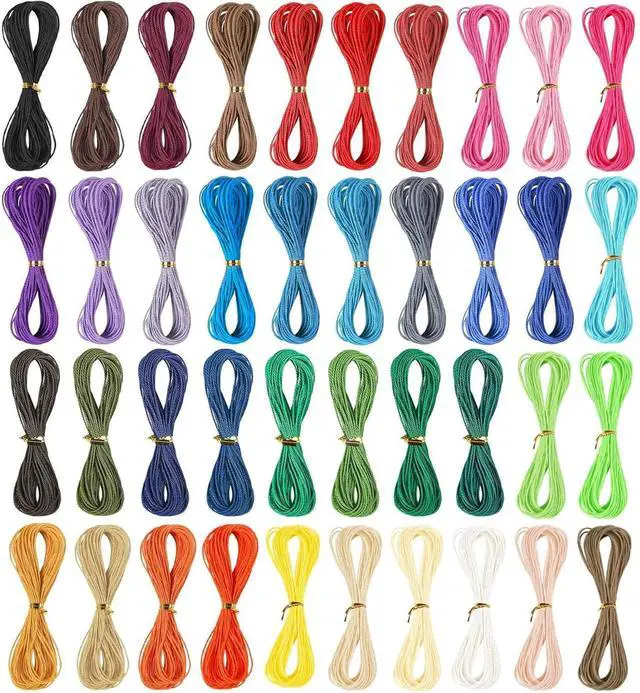 Main image of 400m 40 Colors 1mm Waxed Polyester Cord Bracelet Cord Wax Coated String for Bracelets Waxed Thread for Jewelry Making Waxed String for Bracelet Making 10m for Each Color