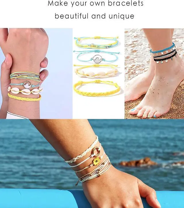 Alt view image 4 of 7 - 400m 40 Colors 1mm Waxed Polyester Cord Bracelet Cord Wax Coated String for Bracelets Waxed Thread for Jewelry Making Waxed String for Bracelet Making 10m for Each Color
