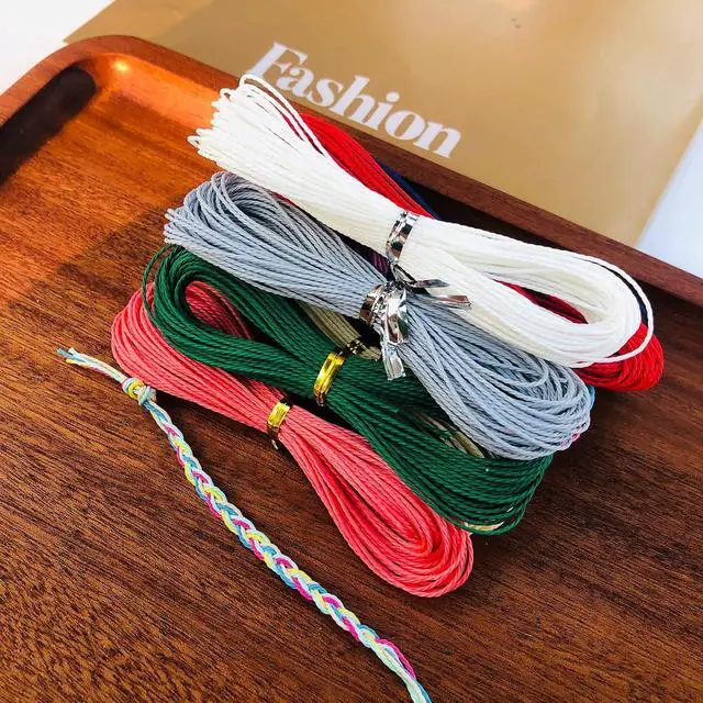 Alt view image 5 of 7 - 400m 40 Colors 1mm Waxed Polyester Cord Bracelet Cord Wax Coated String for Bracelets Waxed Thread for Jewelry Making Waxed String for Bracelet Making 10m for Each Color