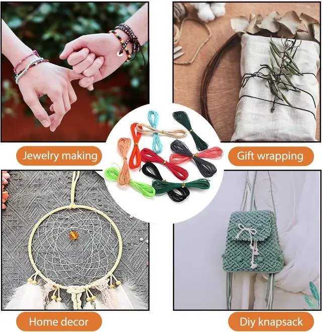 Alt view image 6 of 7 - 400m 40 Colors 1mm Waxed Polyester Cord Bracelet Cord Wax Coated String for Bracelets Waxed Thread for Jewelry Making Waxed String for Bracelet Making 10m for Each Color