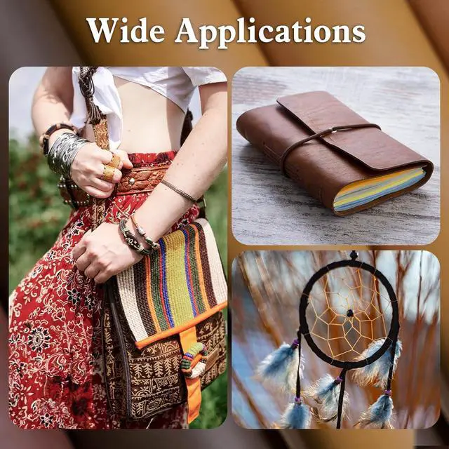 Alt view image 7 of 7 - 2 Rolls 100% Genuine Round Leather Cord for Jewelry Making & Leather Crafting, 2mm Thin Leather String Lace, Real Leather Rope for Crafts, Bracelets, Necklaces, Hanging, Braiding (Distressed Brown)