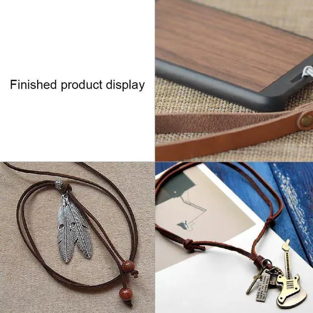 Alt view image 6 of 7 - 6.5ft Flat Genuine Leather Cord 3mm(1/8") Leather Braiding String Brown Strips Cord for Jewelry Making Shoe Lace Braided Bracelets Necklaces Handbags