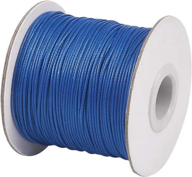 Main image of 85 Yards Round Waxed Jewelry Beading String 1mm Korean Polyester Waxed Cord Threads Royal Blue Knotting Braiding Crafting Cord Ropes Wire for DIY Bracelet Macrame Necklace Jewelry Making