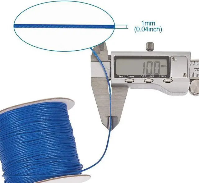 Alt view image 3 of 6 - 85 Yards Round Waxed Jewelry Beading String 1mm Korean Polyester Waxed Cord Threads Royal Blue Knotting Braiding Crafting Cord Ropes Wire for DIY Bracelet Macrame Necklace Jewelry Making