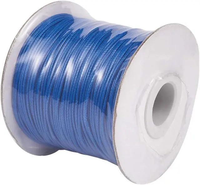 Alt view image 6 of 6 - 85 Yards Round Waxed Jewelry Beading String 1mm Korean Polyester Waxed Cord Threads Royal Blue Knotting Braiding Crafting Cord Ropes Wire for DIY Bracelet Macrame Necklace Jewelry Making