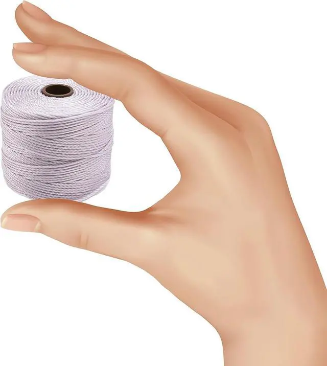 Alt view image 5 of 6 - S-Lon Bead Cord .5 mm Twisted Nylon Cord for Stringing, Lavender Color, TEX210, 77 Yard Spool