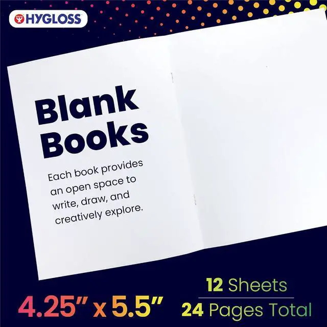 Alt view image 2 of 6 - Blank Books - Bulk 10 Pack 4.25" x 5.5" A6 White Paperback Blank Books for Kids to Write Stories, Doodle, Arts & Crafts Plain Drawing Sketchbook, Unlined Journal, Notebook Without Lines