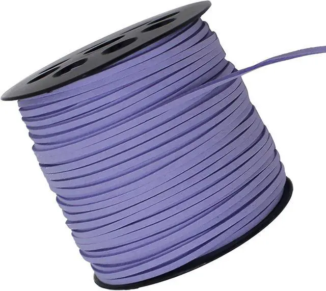 Alt view image 3 of 7 - 100 Yards Suede Cord, 2.65mm Flat Faux Leather Cord with Roll Spool Beading Craft Thread for Necklaces, Bracelets, Jewelry Making, Beading and DIY Handmade Crafts (Violet)