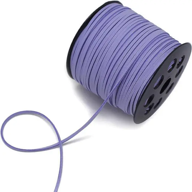 Alt view image 4 of 7 - 100 Yards Suede Cord, 2.65mm Flat Faux Leather Cord with Roll Spool Beading Craft Thread for Necklaces, Bracelets, Jewelry Making, Beading and DIY Handmade Crafts (Violet)