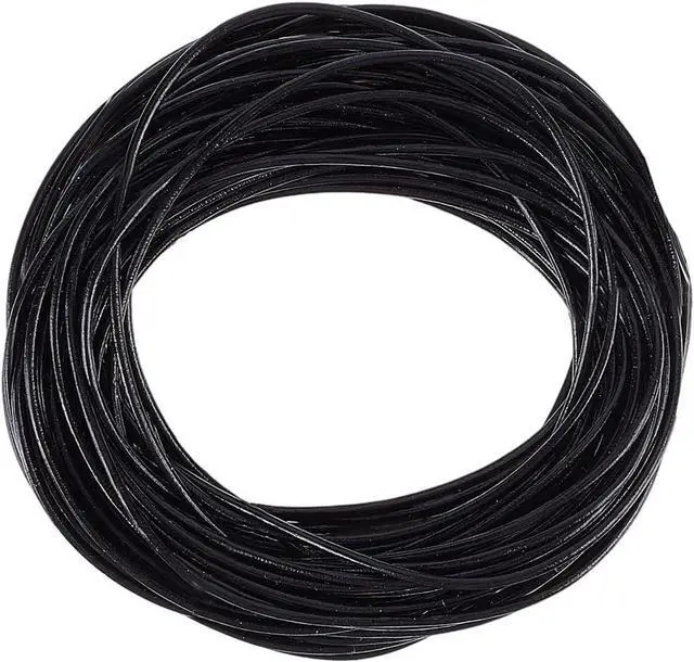 Main image of 10.94 Yards Genuine Leather Round Cord for Jewelry Making 1.5mm Black Cowhide Leather String Lace Cording Rope Braiding Strip Thread with Organza Gift Bags for Crafting Necklace Bracelets