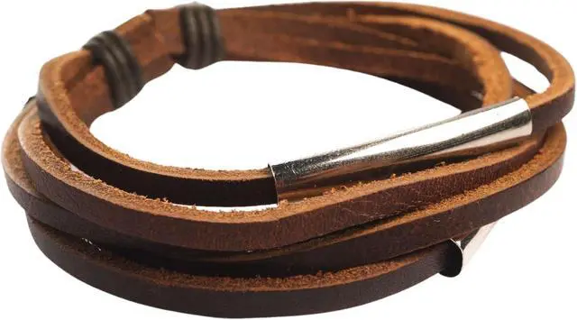 Alt view image 5 of 6 - Toprank Leather Flat Full Grain Genuine Leather Cord & Strip for Bracelets, Necklaces, Beading & DIY Jewelry Crafts (Dark Brown, 3mm-5yard)