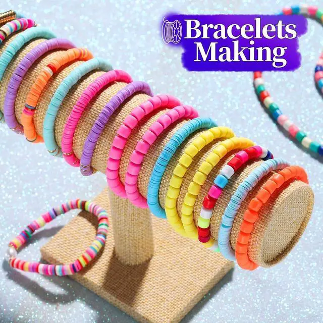 Alt view image 4 of 7 - FANDAMEI 1mm Elastic String for Bracelets, Elastic Bracelets Beading Cord Stretchy Rainbow, Stretch Bead Cord for Jewelry Making, Sturdy Thread for Bracelet Necklace Crafts Christmas DIY Colorful