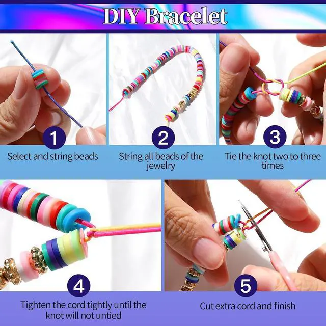 Alt view image 7 of 7 - FANDAMEI 1mm Elastic String for Bracelets, Elastic Bracelets Beading Cord Stretchy Rainbow, Stretch Bead Cord for Jewelry Making, Sturdy Thread for Bracelet Necklace Crafts Christmas DIY Colorful
