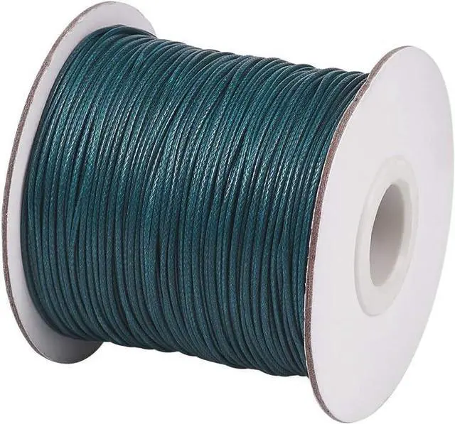 Main image of 85 Yards 1mm Round Waxed Jewelry Beading String Korean Polyester Waxed Cord Threads Teal Knotting Braiding Crafting Cord Ropes Wire for DIY Bracelet Macrame Necklace Jewelry Making