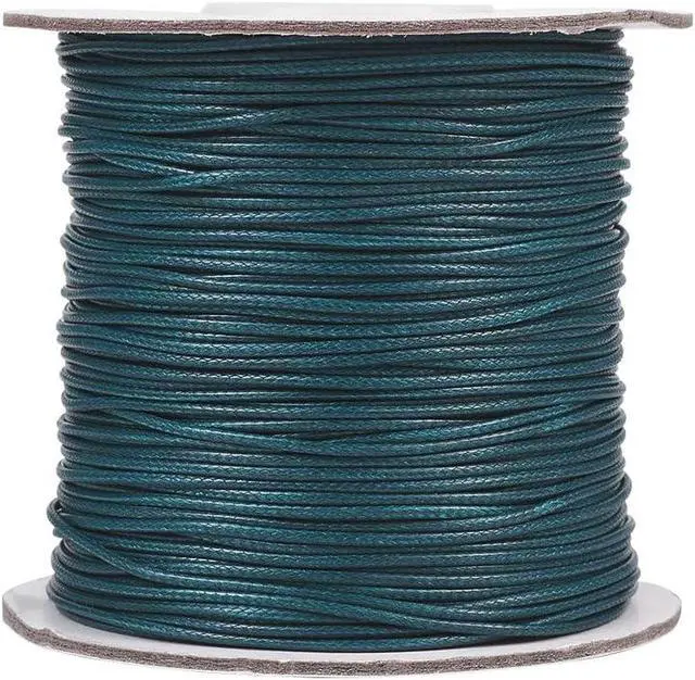 Alt view image 2 of 6 - 85 Yards 1mm Round Waxed Jewelry Beading String Korean Polyester Waxed Cord Threads Teal Knotting Braiding Crafting Cord Ropes Wire for DIY Bracelet Macrame Necklace Jewelry Making