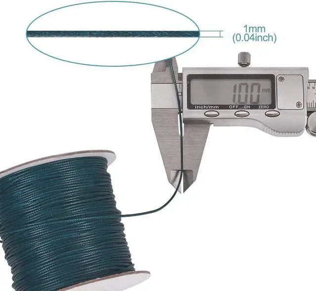 Alt view image 3 of 6 - 85 Yards 1mm Round Waxed Jewelry Beading String Korean Polyester Waxed Cord Threads Teal Knotting Braiding Crafting Cord Ropes Wire for DIY Bracelet Macrame Necklace Jewelry Making