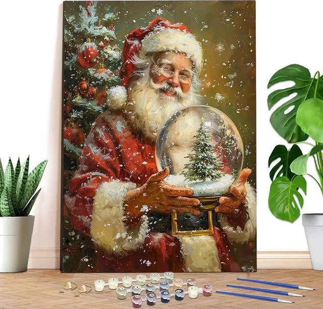 Main image of Paint by Numbers Kit for Adults Santa Claus - 40x50cm Canvas, Christmas Paint by Number - Acrylic Paint Set - Relaxing DIY Art for Beginners & Experts - Home Wall Decoration PP1837