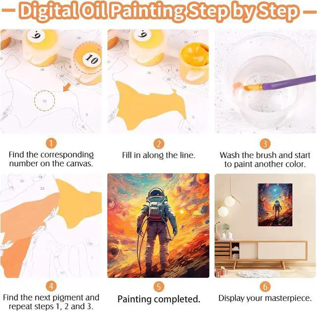 Alt view image 6 of 7 - Paint by Numbers Kit for Adults Santa Claus - 40x50cm Canvas, Christmas Paint by Number - Acrylic Paint Set - Relaxing DIY Art for Beginners & Experts - Home Wall Decoration PP1837